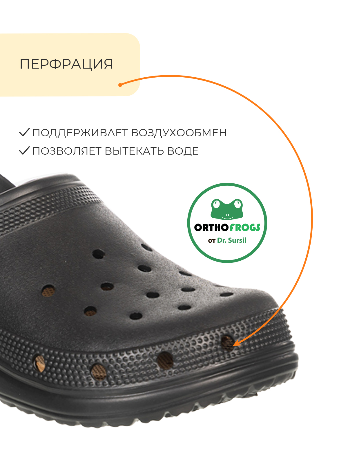 Сабо анатомические Dr. SURSIL Black 20-2309